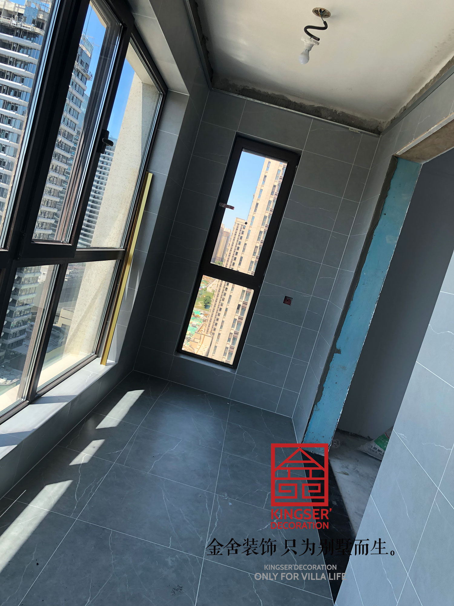 中冶德賢公館143平輕奢風格裝修施工現(xiàn)場