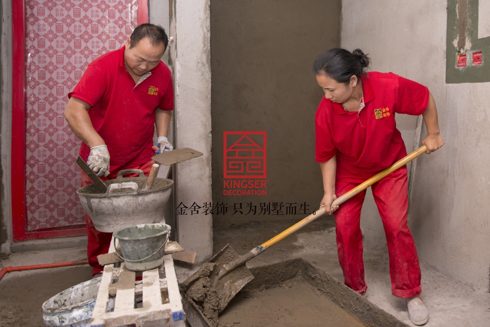 國賓壹號158平米歐式風格裝修施工現場