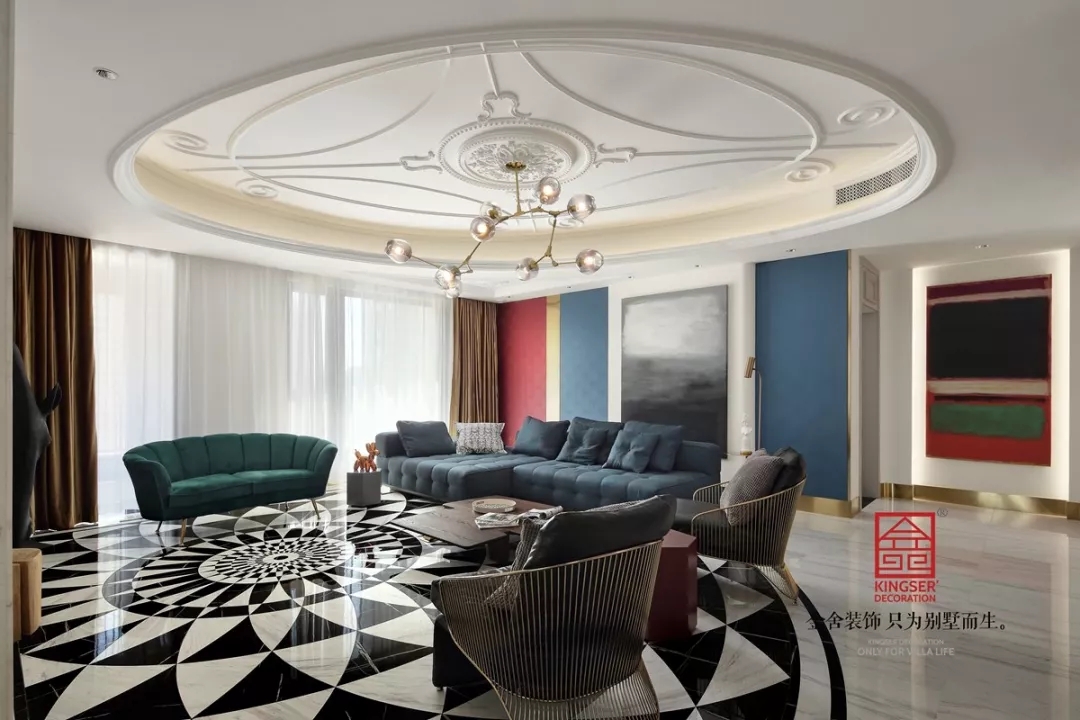 天山九峯210平米輕奢風格裝修實景