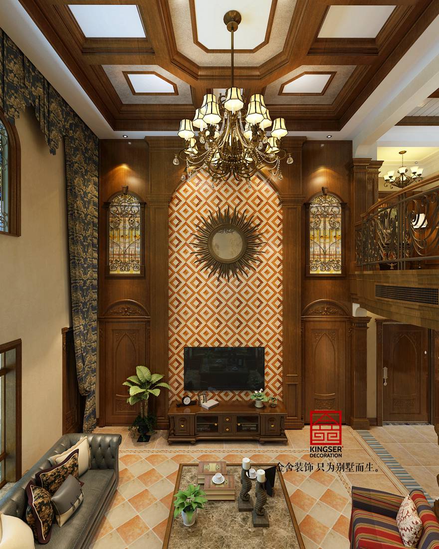 鑫界王府400平米古典美式風格裝修設計