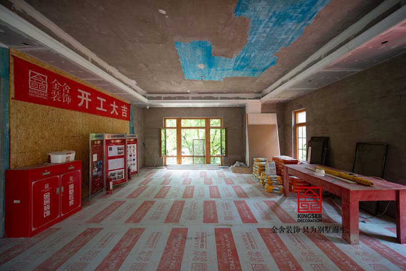 原河名墅400平米中式風格裝修施工工地