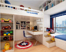 兒童房高低床設計，為孩子創造一個安樂窩，很實用