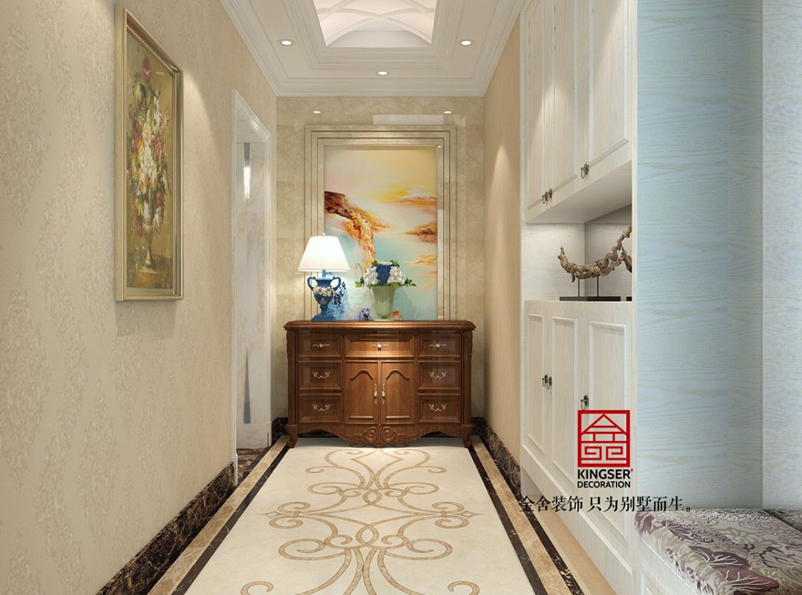 原河名墅裝修-歐式風格-玄關(guān)