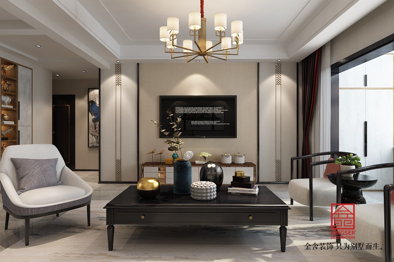 天山國(guó)賓壹號(hào)147平極簡(jiǎn)中式裝修效果圖