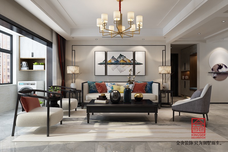 天山國(guó)賓壹號(hào)147平極簡(jiǎn)中式裝修效果圖