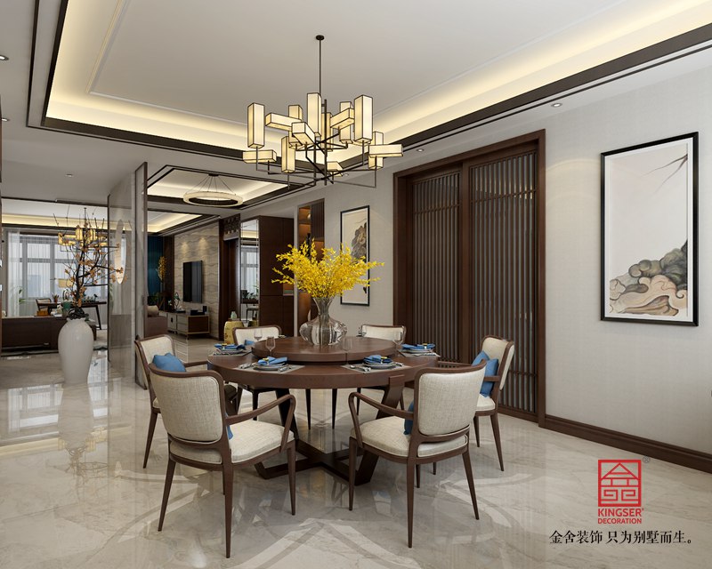 御河上院176平米裝修-新中式風格-餐廳