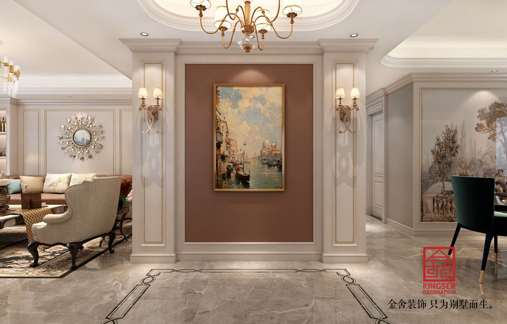 榮盛華府318平米裝修-美式風格-玄關