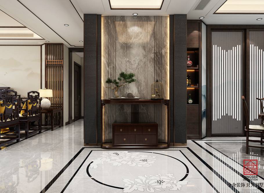 榮盛華府185平米新中式裝修-玄關