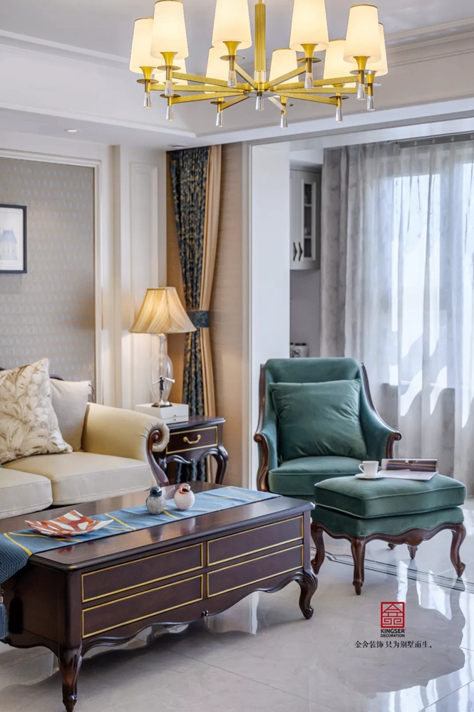 天山國賓壹號145平米簡約美式裝修實(shí)景