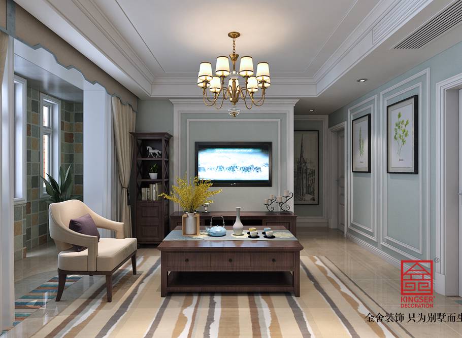 國賓壹號108平米美式風格裝修案例