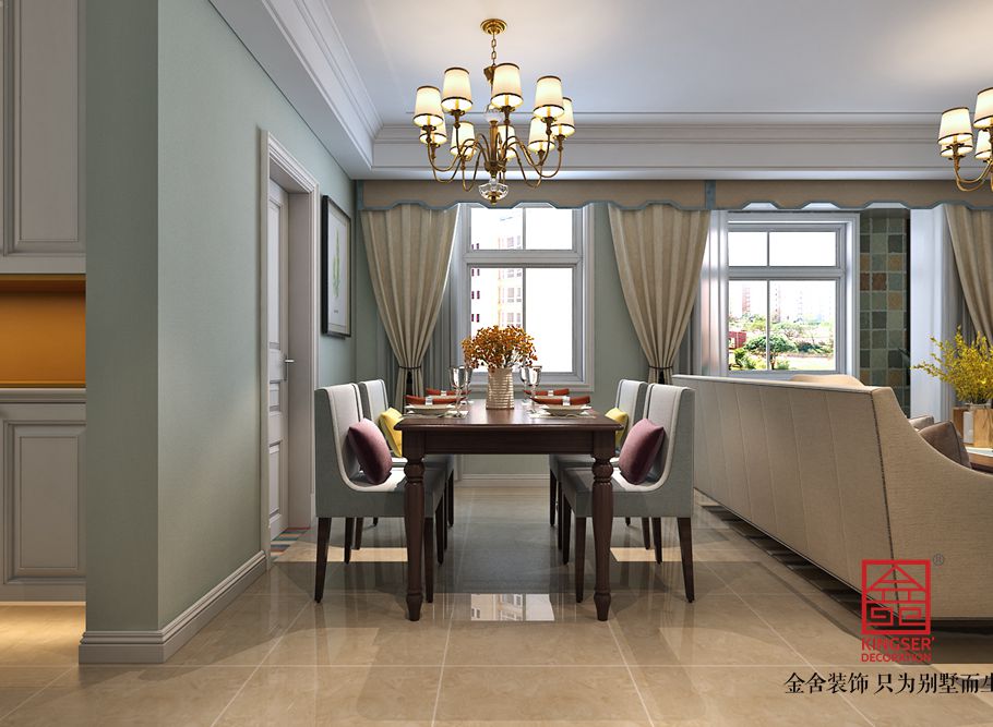 國賓壹號108平米美式風格裝修效果圖