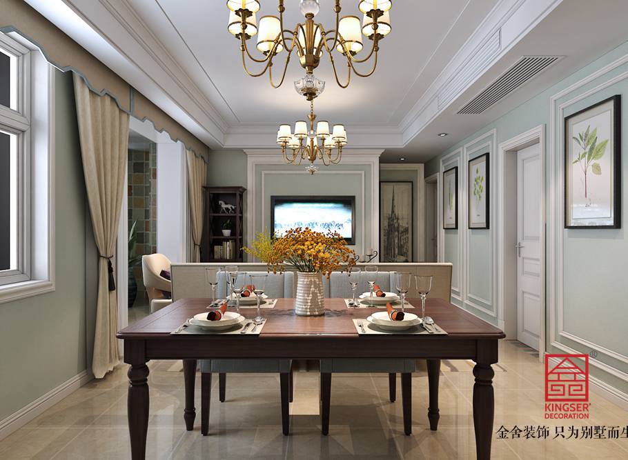 國賓壹號108平米美式風格裝修效果圖