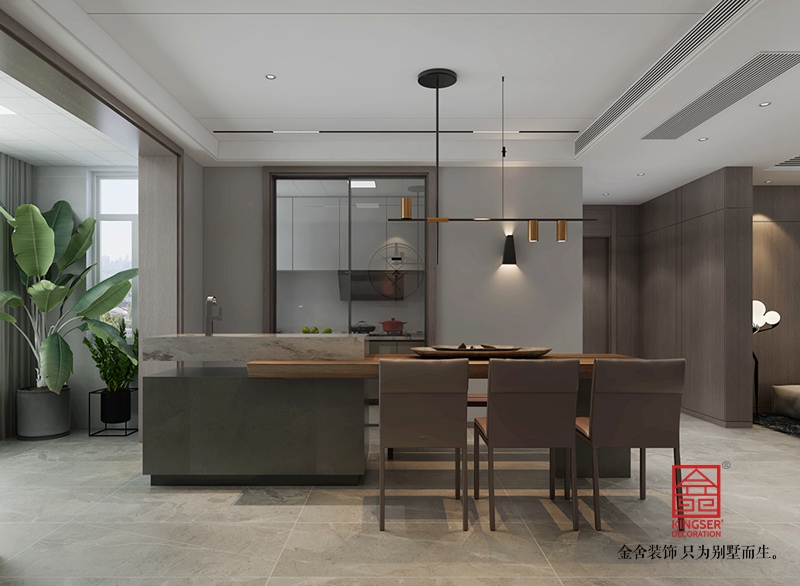 榮盛城140平米裝修-現代極簡-餐廳