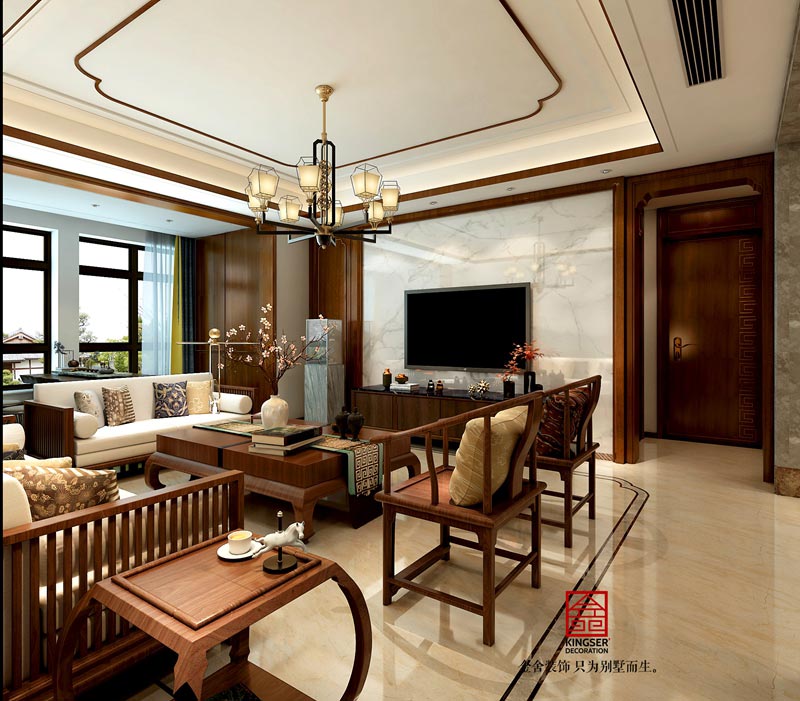 榮盛御府186平中式簡約裝修效果圖