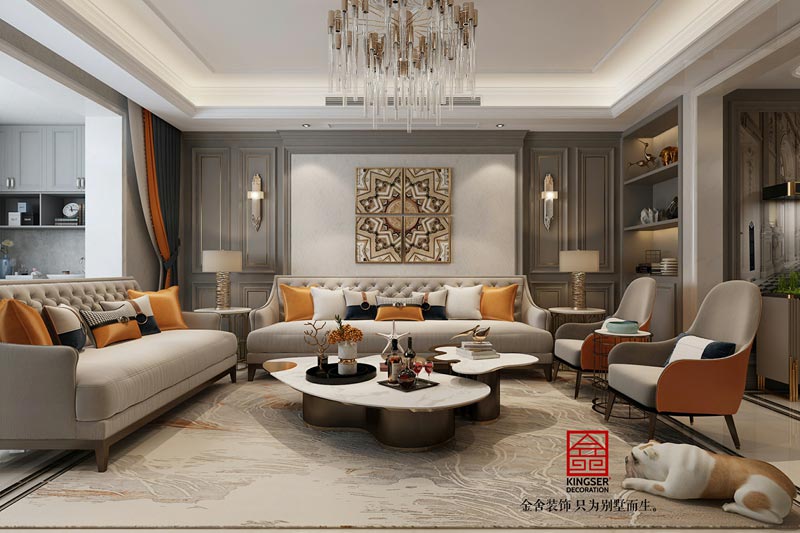 東南智匯城191平米美式輕奢風格裝修設計