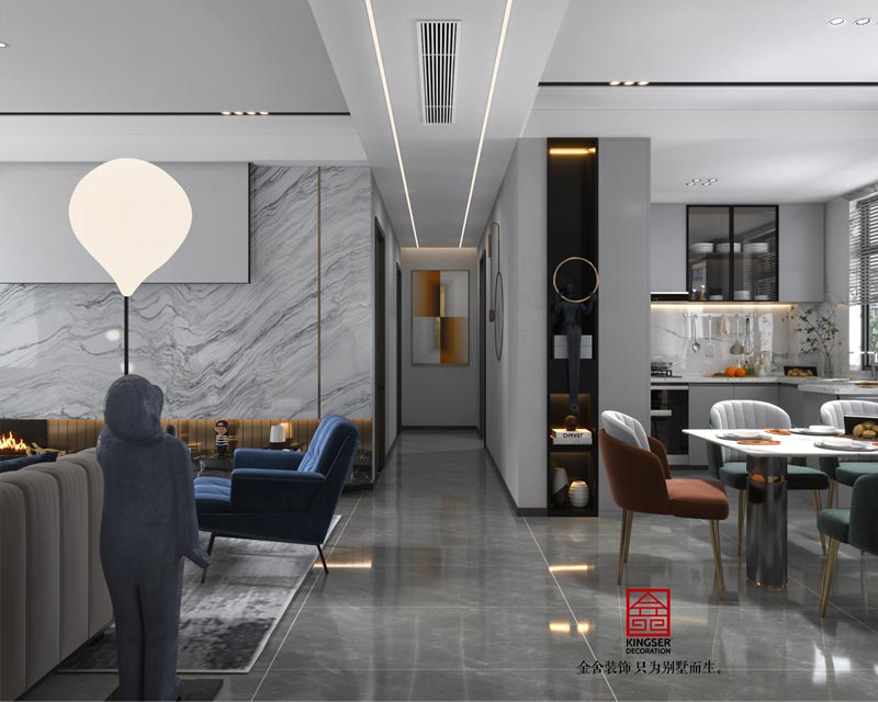 融創中心127平米現代輕奢風格裝修設計