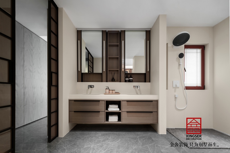 御河上院210㎡新中式風格裝修實景