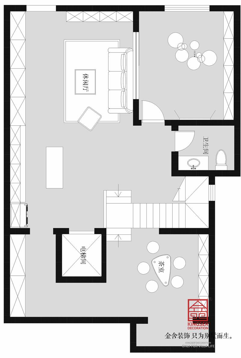 融科瀚棠360㎡聯排別墅戶型負一層平面布置圖