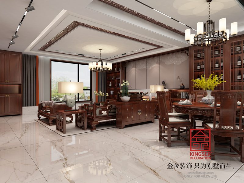 正定開元府中式風格客廳裝修效果圖