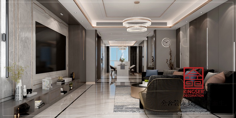 泰豐觀湖小區200平簡約風格客廳裝修圖片