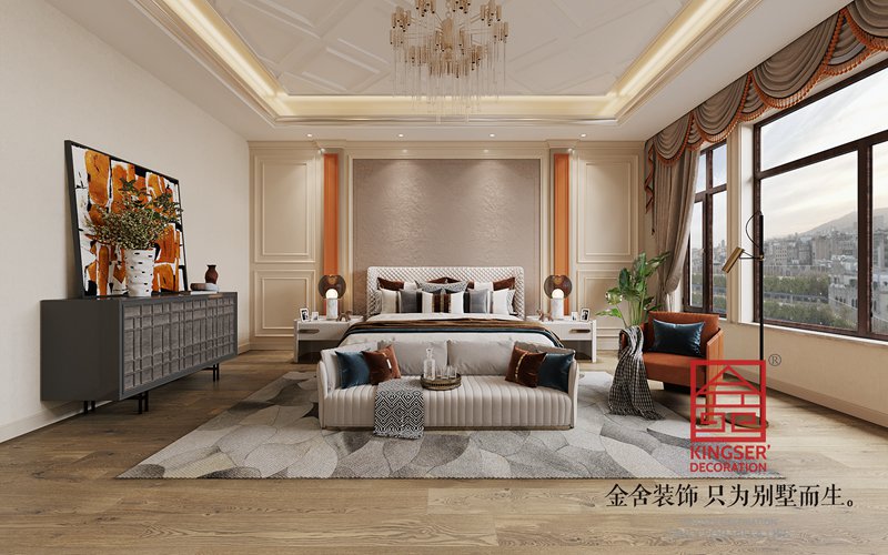 衡水漢王府別墅裝修520平現代法奢風格效果圖