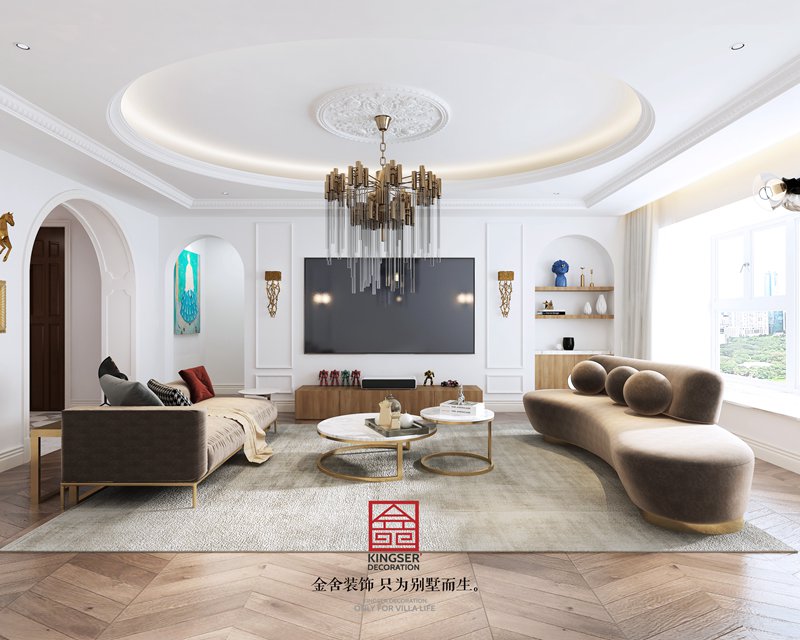 恒大華府280㎡現代法式風格裝修效果圖