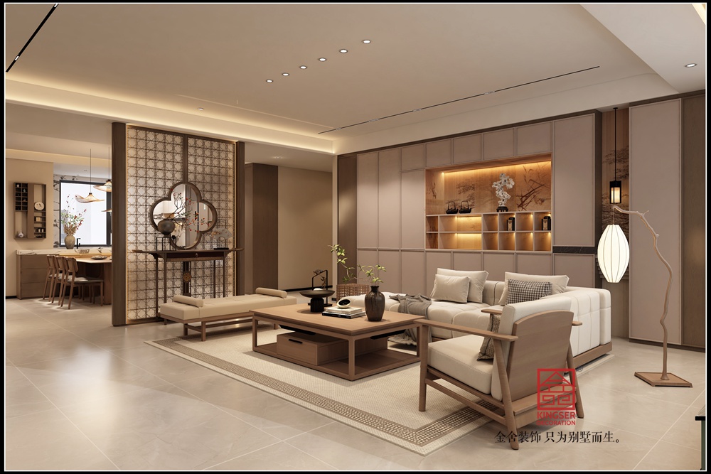 中海峯200平米中式風格裝修-客廳