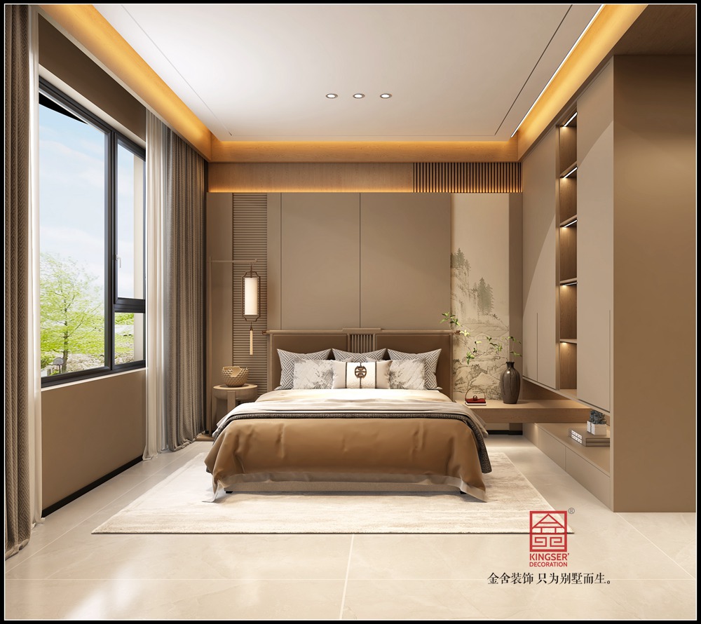 中海峯200平米中式風格裝修-臥室